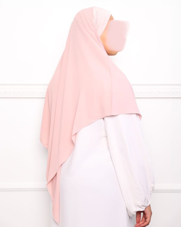 Khimar court en crêpe pointu khimar triangle khimar pas cher mon hijab pas cher rose